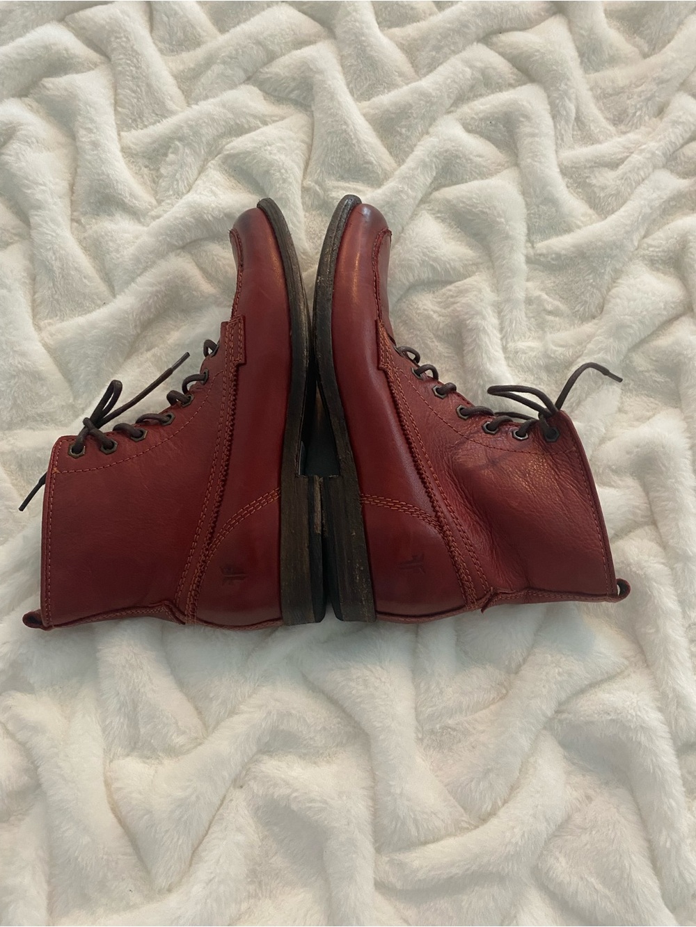 FRYE High Top Leather Boots - Cordovan (Dark Burgundy) Color. Beautiful! - Picture 3 of 7